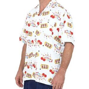 Uzzi Hawaiian Shirt Short Sleeve Dri-FIT Polyester Casino Vegas Shirts for Men
